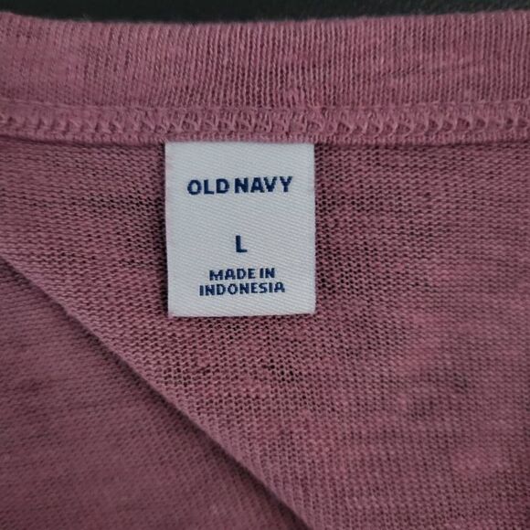 Old Navy Womens Linen Maxi Shirt Dress Sz Large Pink Short Sleeve Beachy Travel - Picture 5 of 8